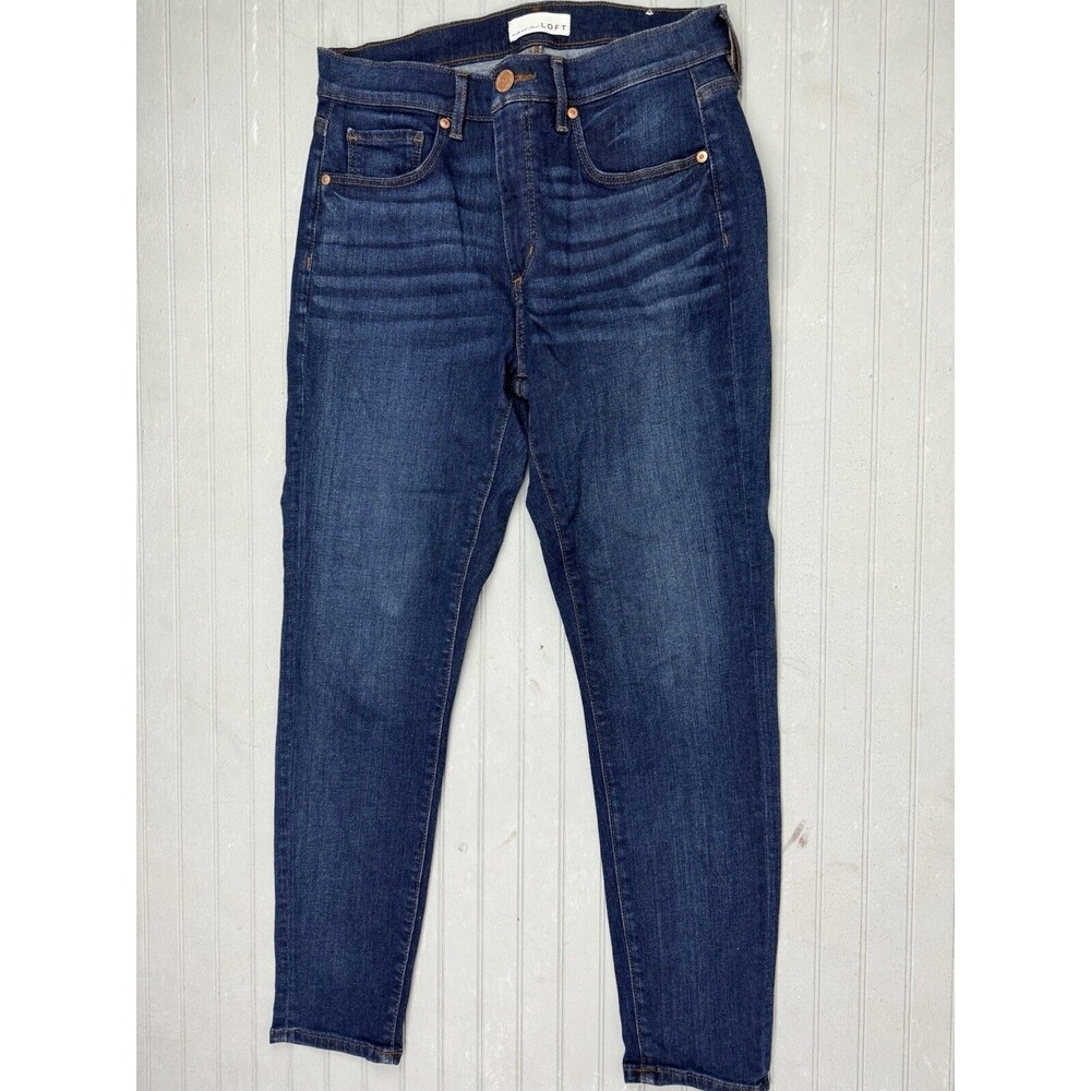 Loft Size 29 8 Womens Jeans Skinny Crop Mid Rise Stretch Dark Wash